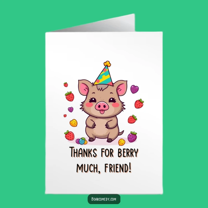 Free Printable Thank You Card: Juggling Boar, Heartfelt Downloadable Gift for Gratitude