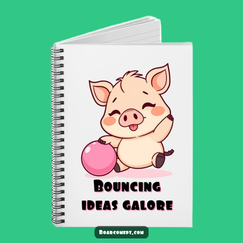 Funny Kawaii Boar Bouncing Ball Notebook - Jot Down Fun Ideas