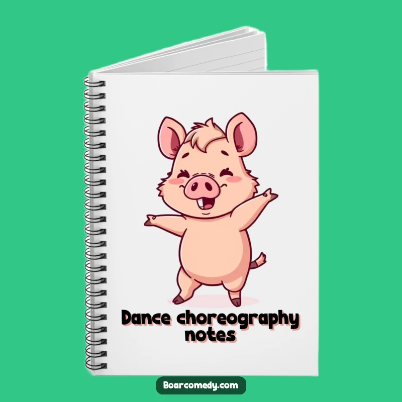 Funny Kawaii Boar Notebook - Wobbly Dance Cover, Cute Journal, Ideal Funny Gift