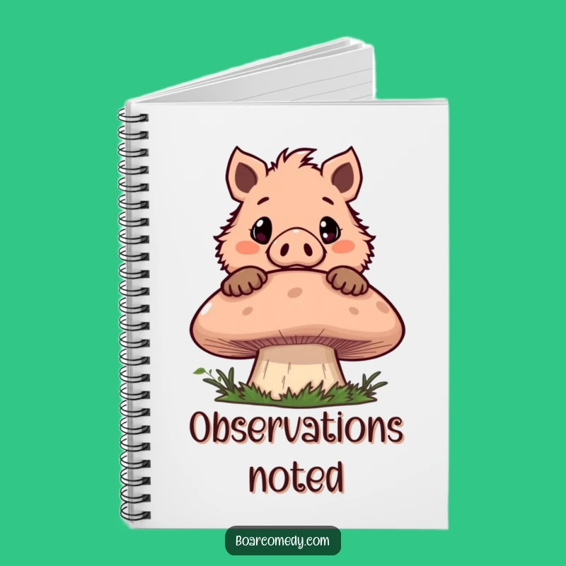 Funny Boar Mushroom Peek Notebook: Jot Down Secrets with Whimsy