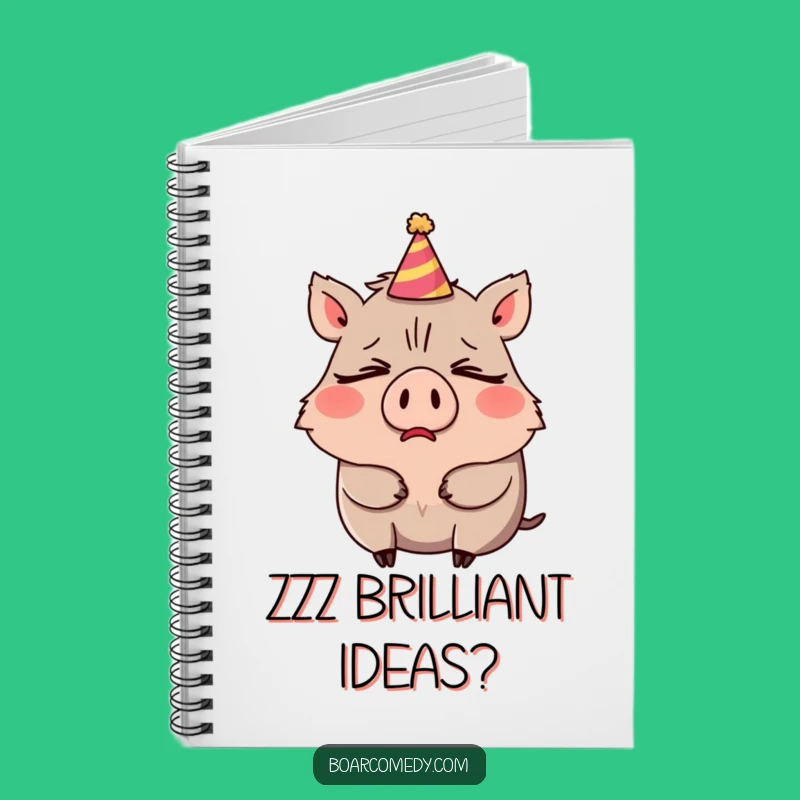 Funny Boar Party Yawn Notebook: Jot Down Your Sleepy Thoughts