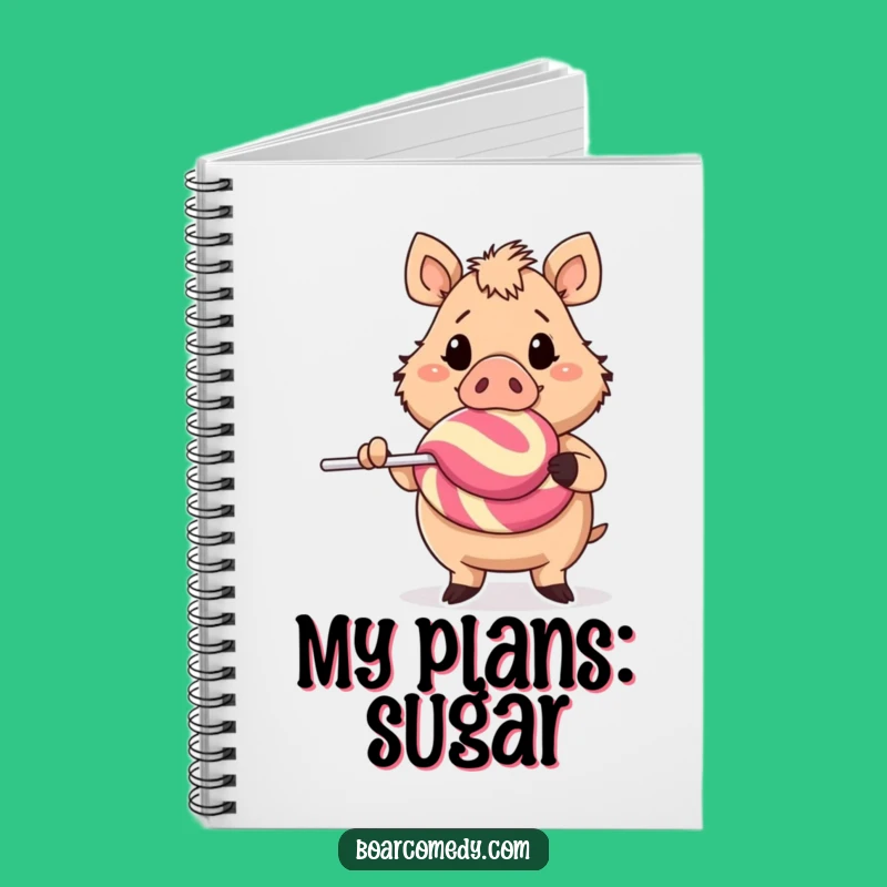Funny Cheerful Boar Giant Lollipop Notebook - Sweet Ideas Funny Gift