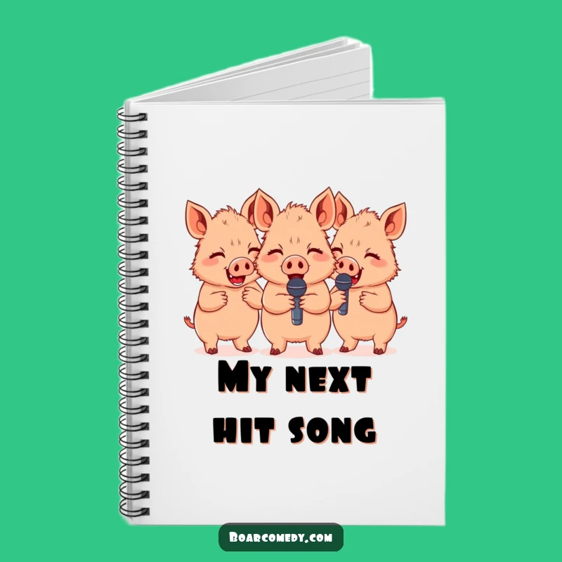 Funny Giggling Boars Microphones Notebook - Comedy Notes Funny Gift