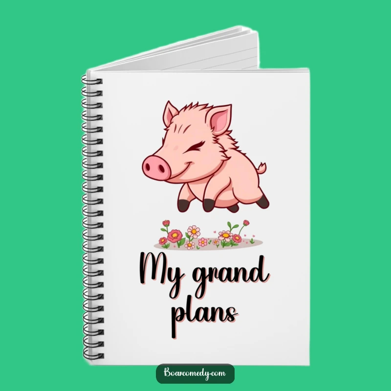 Funny Kawaii Boar Notebook - Flower Leaper Journal Gift