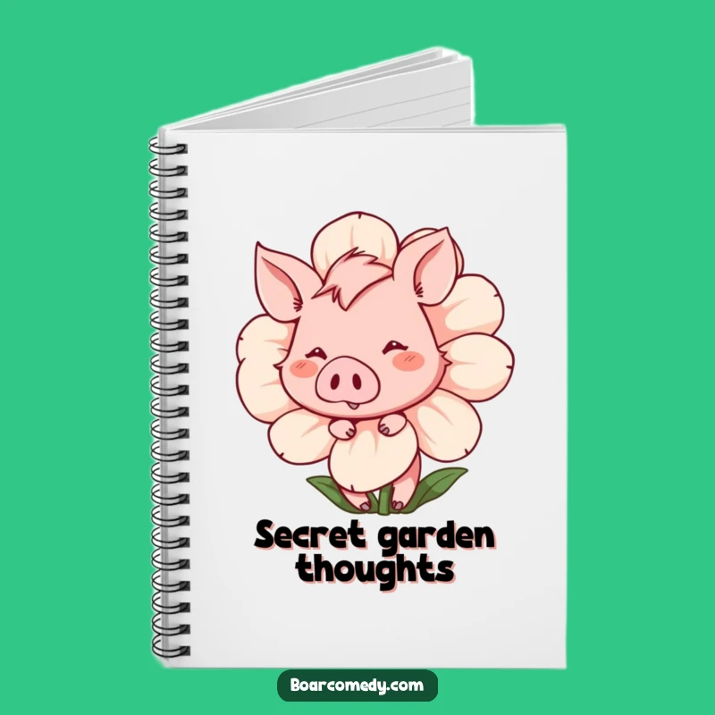 Funny Shy Boar Notebook: Jot Down Shy Thoughts with Flower Charm