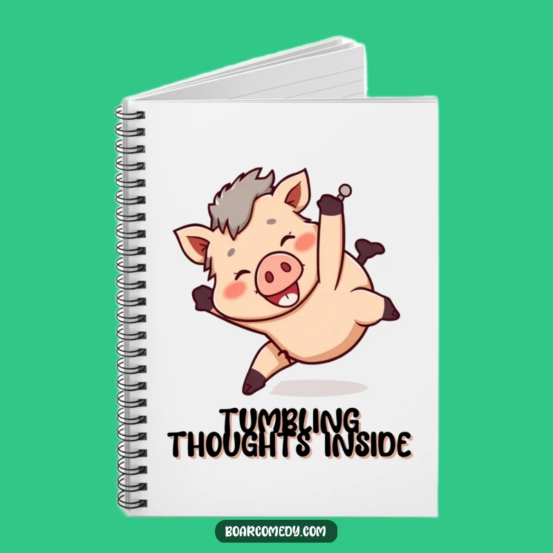 Funny Tumbly Boar Notebook - Tumbling Cover, Playful Journal, Ideal Funny Gift