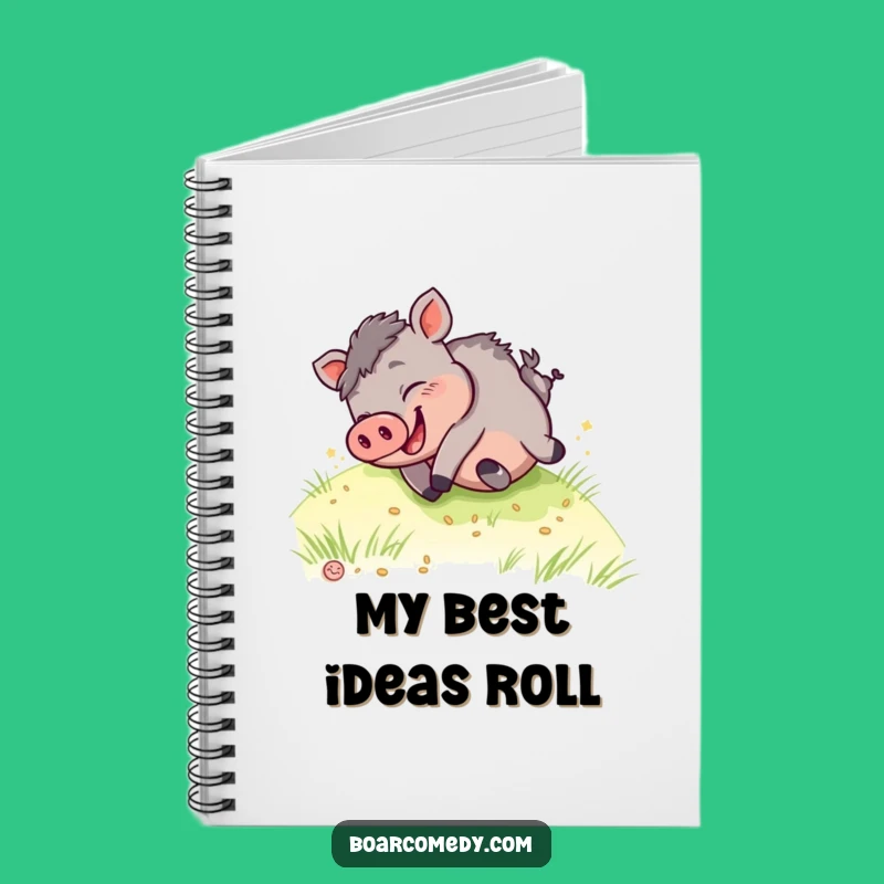 Funny Kawaii Boar Notebook - Hilarious Rolling Journal - Perfect for Notes & Funny Gifts