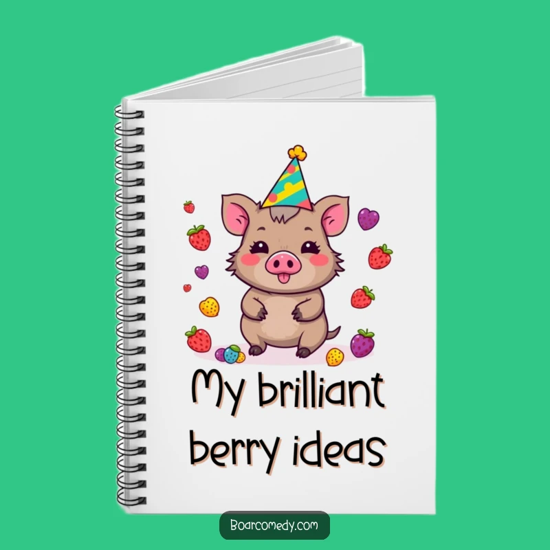 Funny Kawaii Boar Notebook - Jotted Berries Party Journal Gift