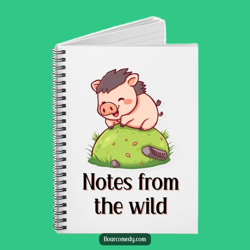 Funny Boar Rolling Hill Notebook: Jot Down Ideas with Humorous Flair