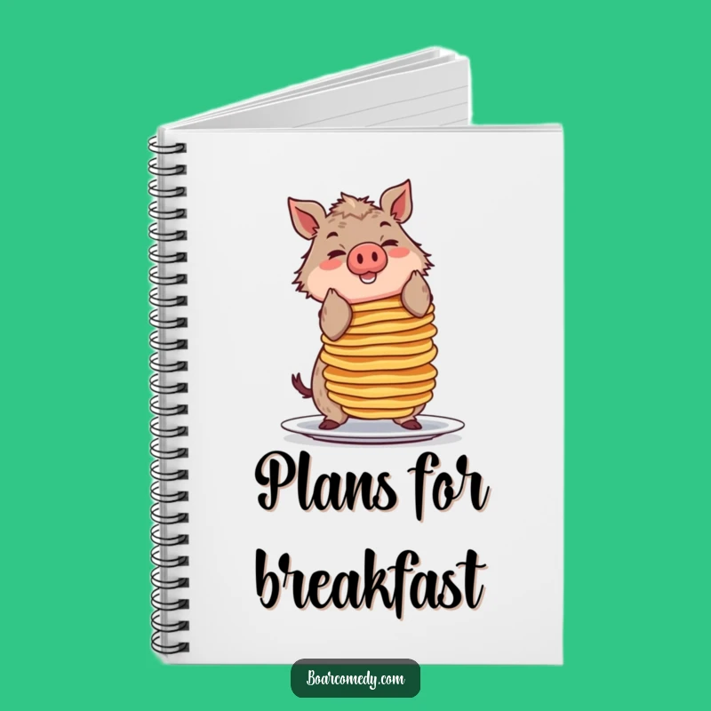 Funny Pancake Boar Notebook, Journal Your Thoughts with Breakfast-Themed Humor