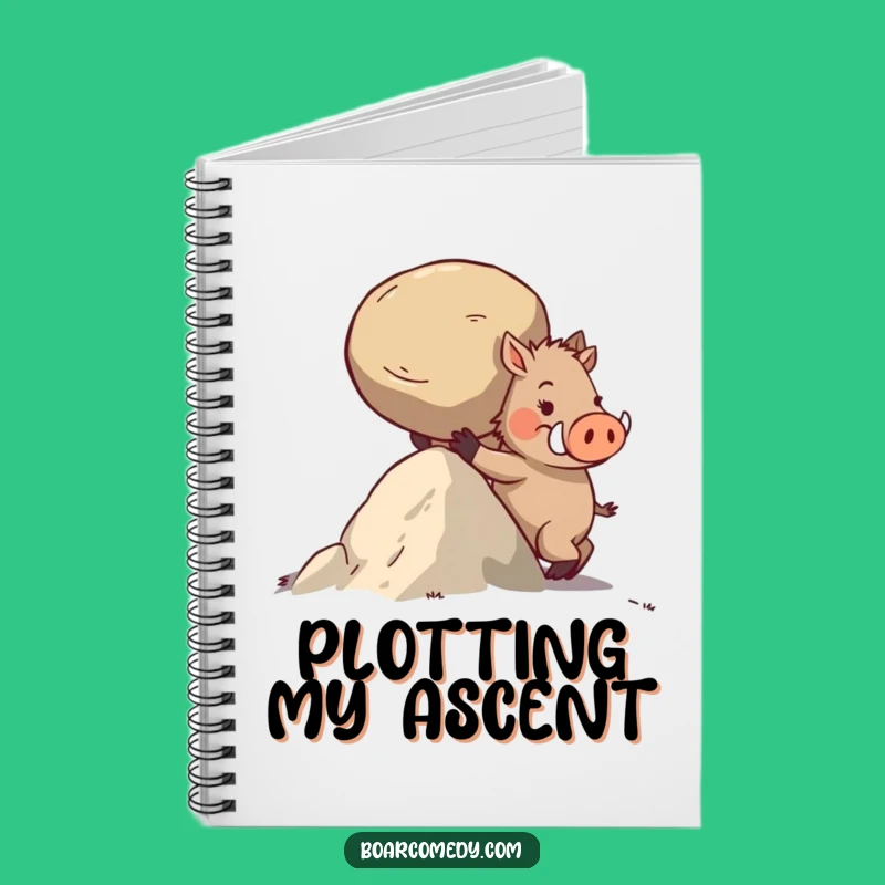Funny Boar Uphill Push Notebook: Jot Down Your Determined Goals