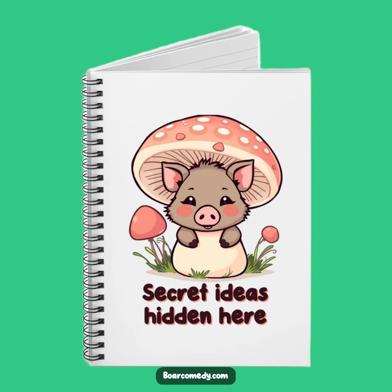 Funny Kawaii Boar Mushroom Notebook: Playful Peek Journal, Great Funny Gift