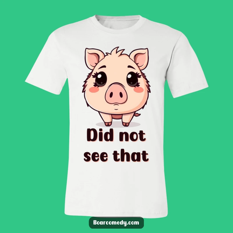 Funny Surprised Kawaii Boar Eyes Wide T-Shirt - Expressive & Fun