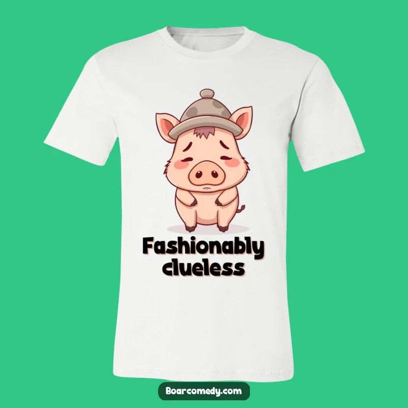 Funny Confused Boar Hat T-Shirt, Wearable Whimsy for Your Everyday Adventures