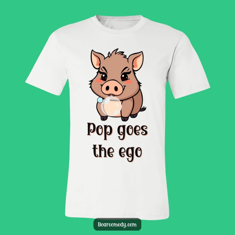 Funny Boar Bubble T-Shirt: Mischievous Pig Tee, Awesome Gag Gift!