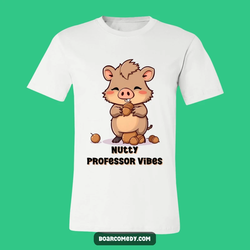 Funny Kawaii Boar Acorn T-Shirt - Mischievous Stacking Tee Gift