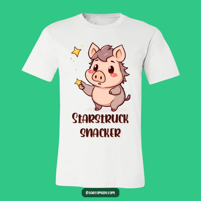 Funny Kawaii Boar T-Shirt - Surprised by a Star - Whimsical & Perfect Funny Gift