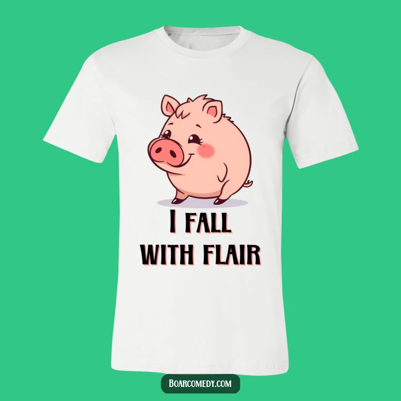 Funny Tripping Boar T-Shirt: Wear Your Clumsy Charm with This Hilarious Tee