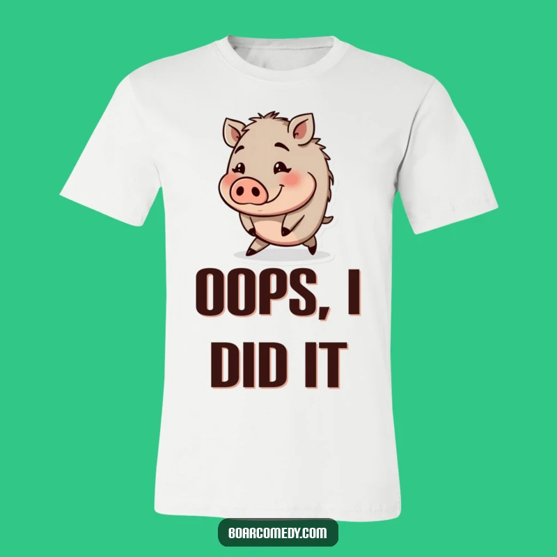 Funny Tripping Boar T-Shirt: Round Character Mishap, Great Funny Gift
