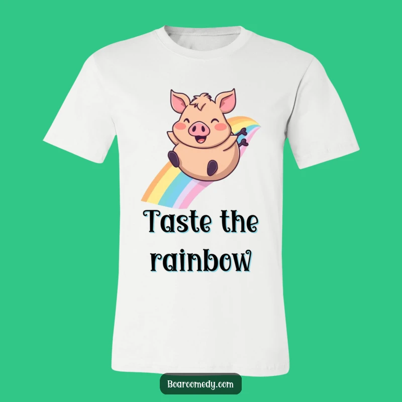 Funny Boar Rainbow Slide T-Shirt, Wearable Joyful Delight for Men and Women