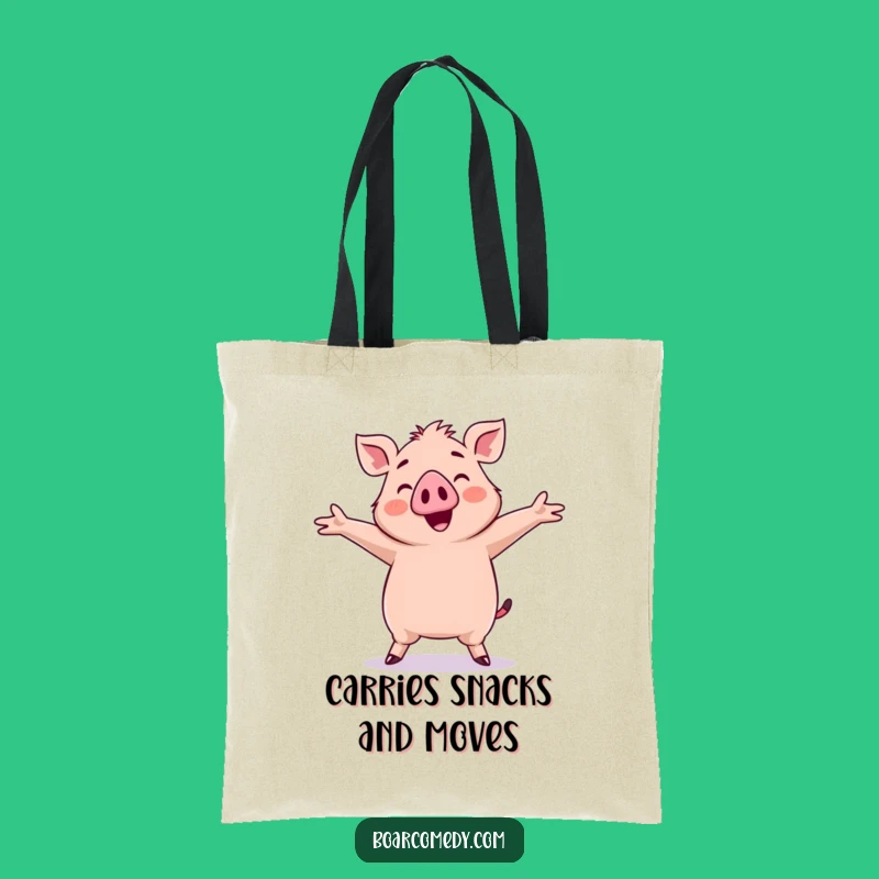 Funny Kawaii Boar Dancing Tote Bag: Silly Moves Carry-all, Great Funny Gift