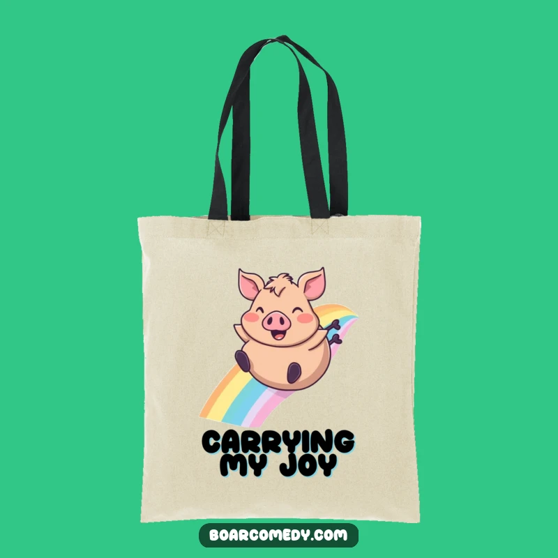 Funny Boar Rainbow Slide Tote Bag, Durable and Hilarious Carry-All for Essentials