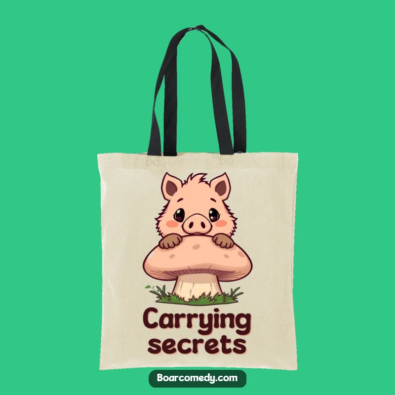 Funny Boar Mushroom Peek Tote Bag: Carry Your Curiosity in Style