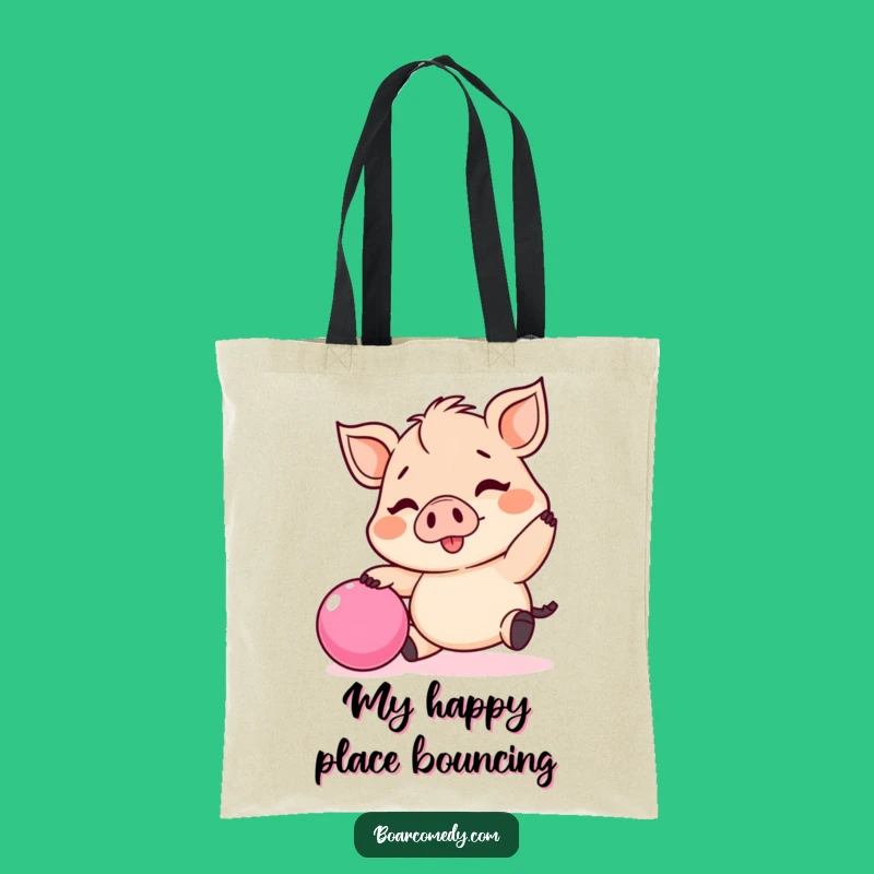 Funny Kawaii Boar Bouncing Ball Tote Bag - Stylish & Practical
