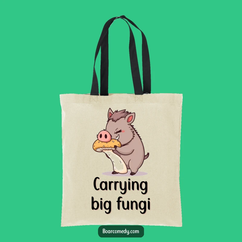 Funny Mushroom Boar Tote Bag: Carry Your Focus with This Hilarious Design