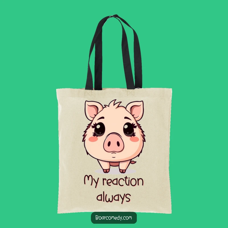 Funny Surprised Kawaii Boar Eyes Wide Tote Bag - Carry Your Amazement