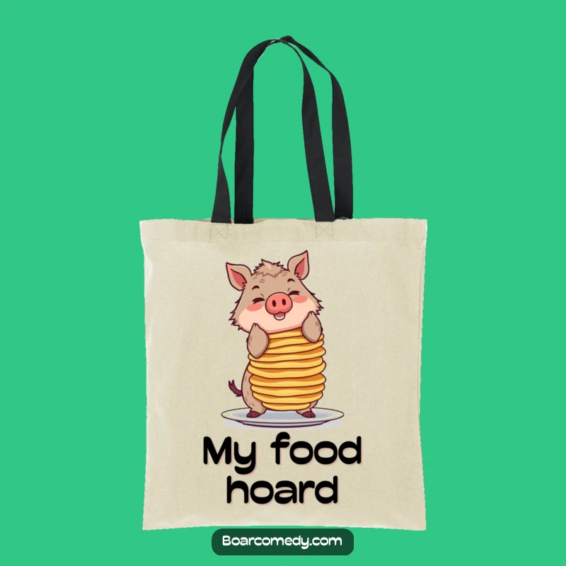Funny Pancake Boar Tote Bag, Carry Your Breakfast Dreams with Humorous Style