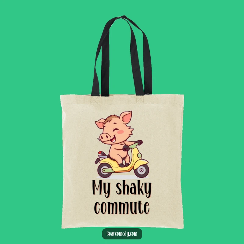 Funny Boar on Wobly Scooter Tote Bag - Carry Laughs Everywhere!