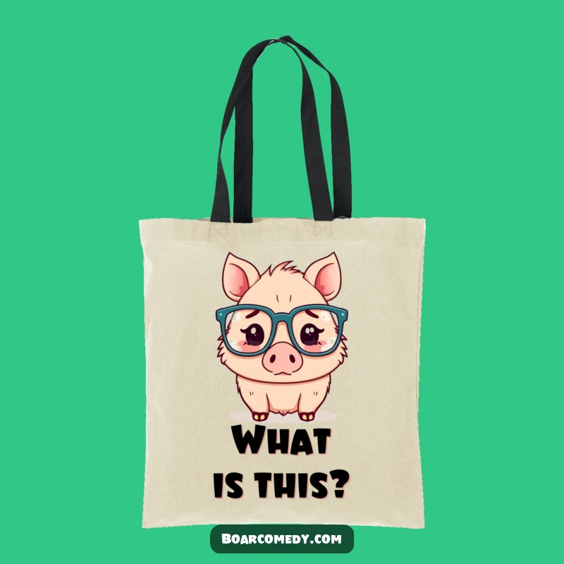 Funny Confused Kawaii Boar Glasses Tote Bag - Carry Your Thoughts